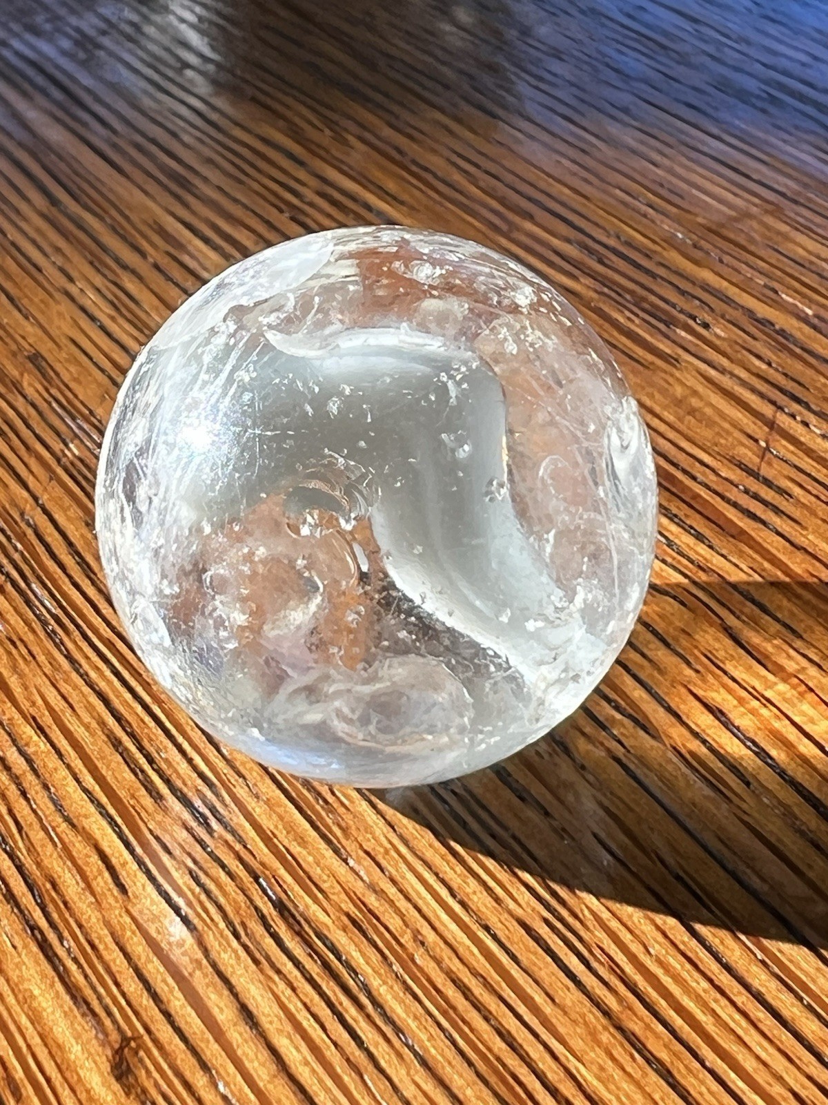 1960’s Machine Made Cat Eye Marble 1” W The Number 7 Inside,