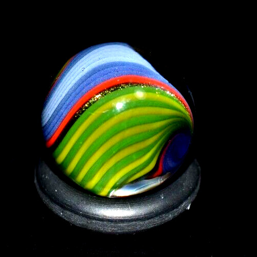 BRYAN TRILLAS GLASS MARBLE/.579″-GRASS & SKY VIEW-AVOCADO,GRASS,GREEN LUTZ,SKY+