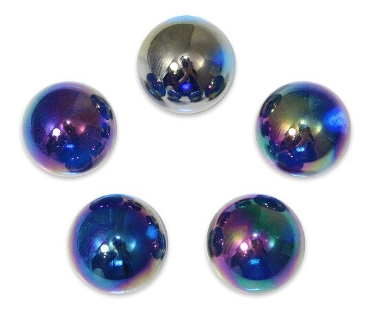 Bulk Pk of 50 “Iridescent Lustered Blue” 22mm Glass Marbles (7/8″) Shooters