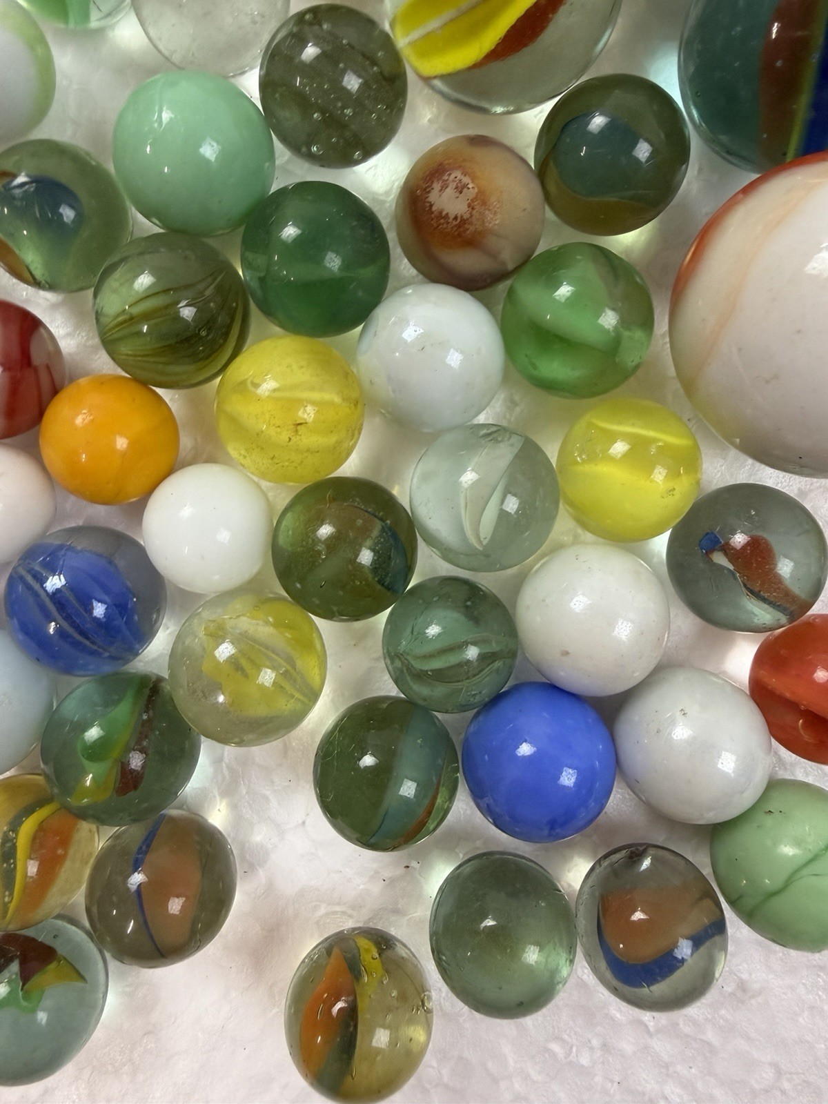 Vintage Marbles Lot Glass Clay Jadeite Akro Peltier Swirls Small Large Antique