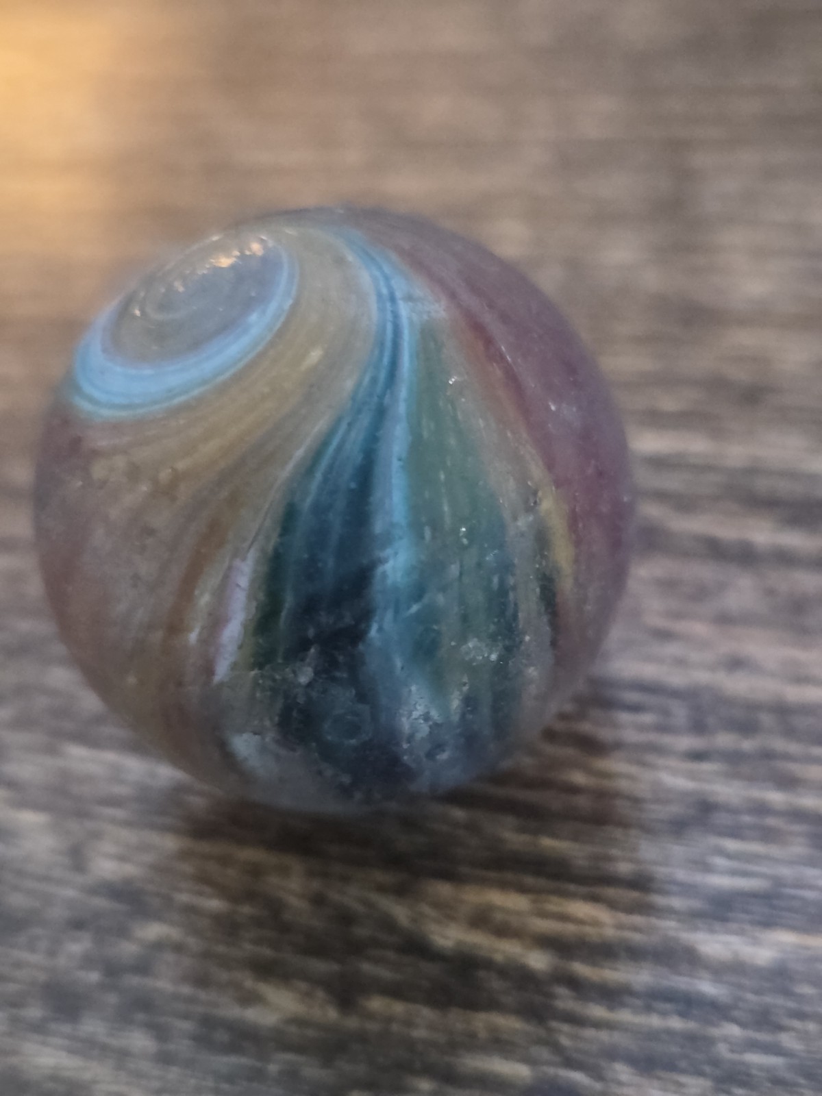 1.11″ Antique Vintage German Handmade Multi Colored Onionskin Marble