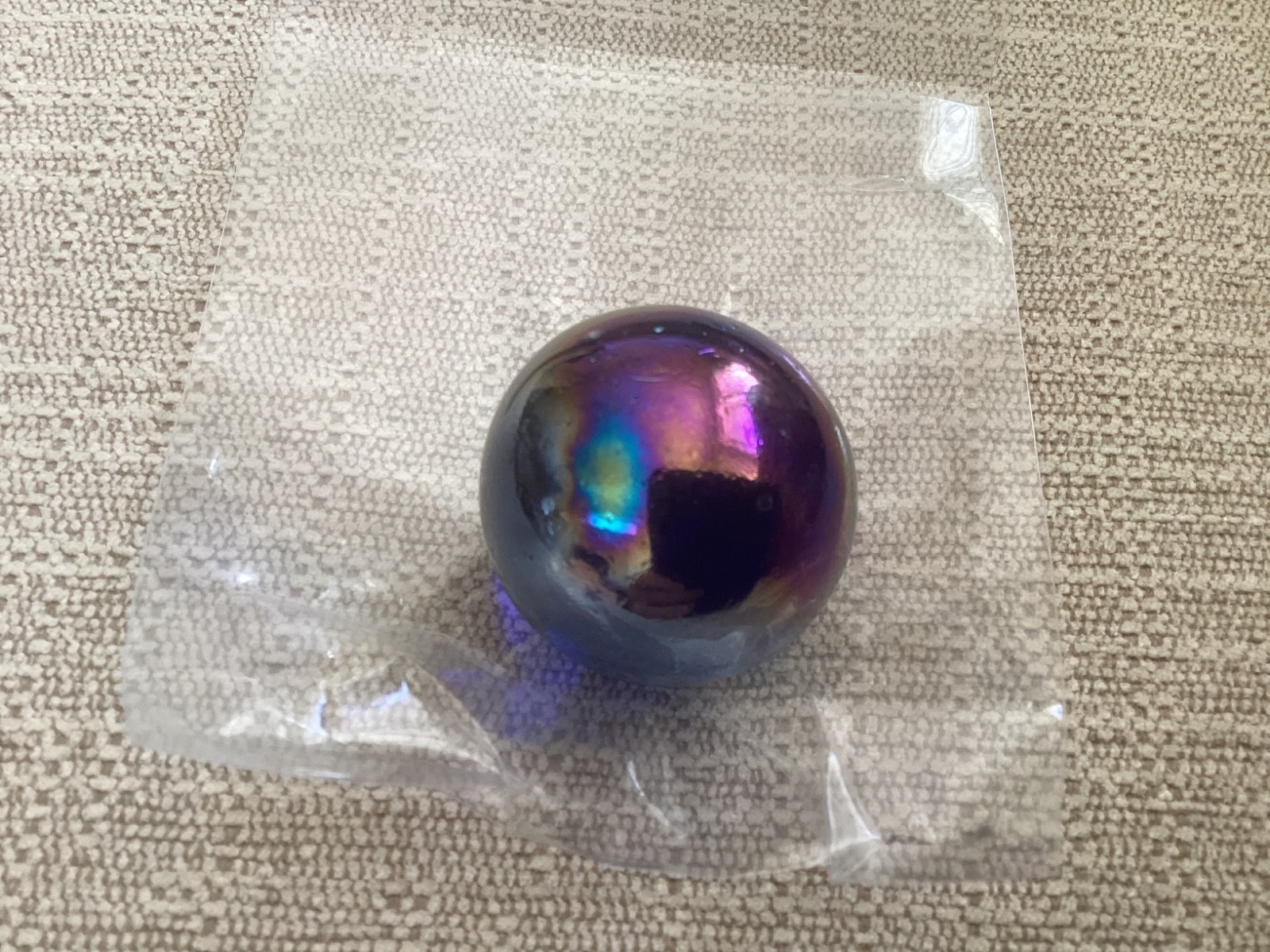 Vintage Christensen Marble Glass Clear Blue Marble, 1 ¼-inch