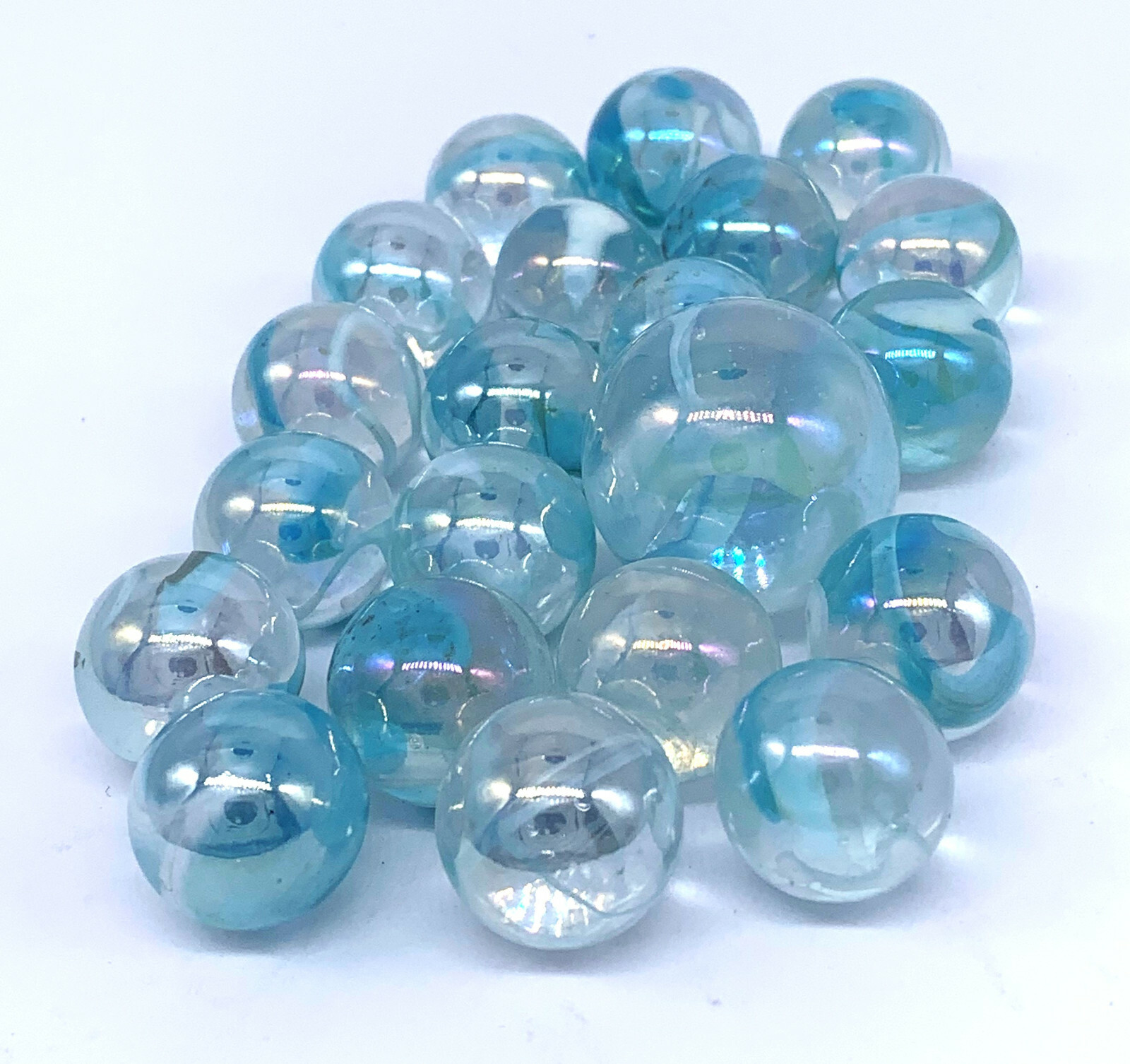 Net Bag 21 Blue Clear Glass Marbles from Netherlands Vacor Don Juan Arctic in US