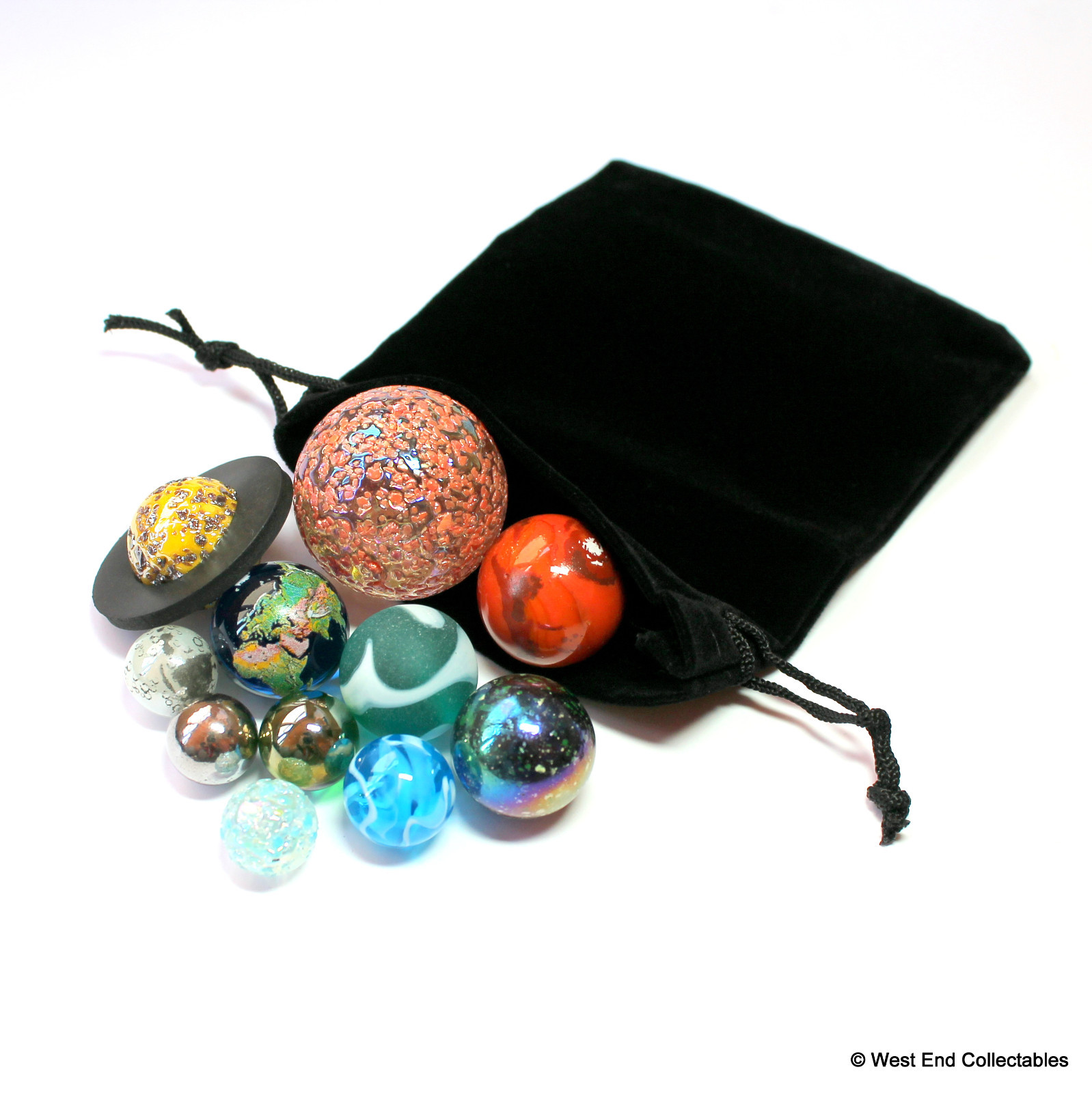 Solar System Model Orrery Display Marbles Glass Planets Set – Space Science Art