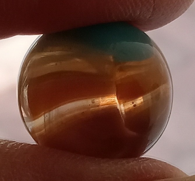 RARE Vitro Tiger Eye Tri-Lite TYPE 2 Transparent Base Purple Orange Blue .62 NM