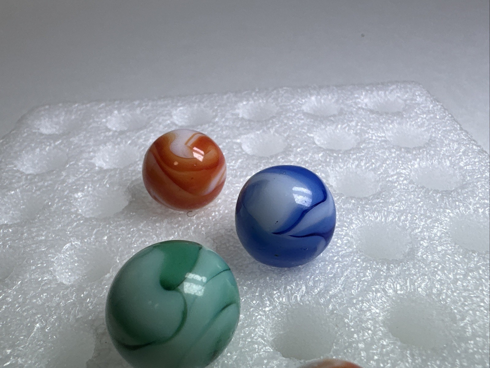 350 Lot Of 6 Vintage Alley Agate Swirl Marbles! .535-.735”