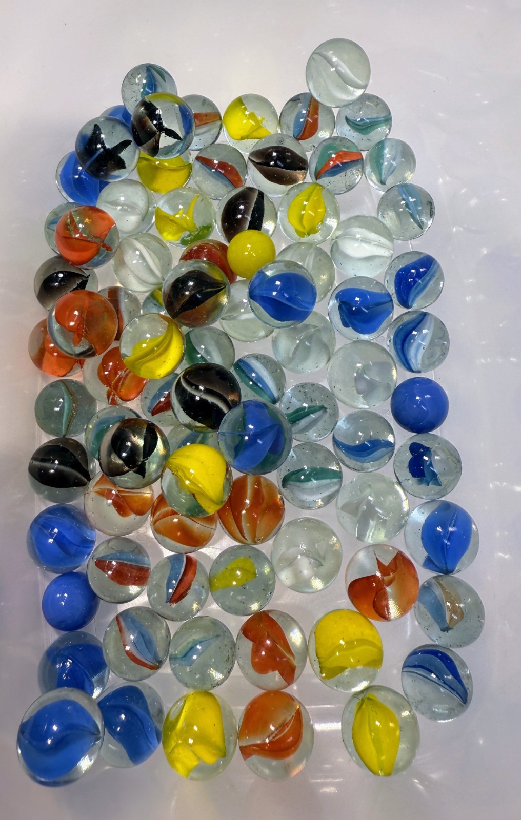 1 Lb Marbles Various Colors Glass with swirl cat eye Vintage As-IS READ