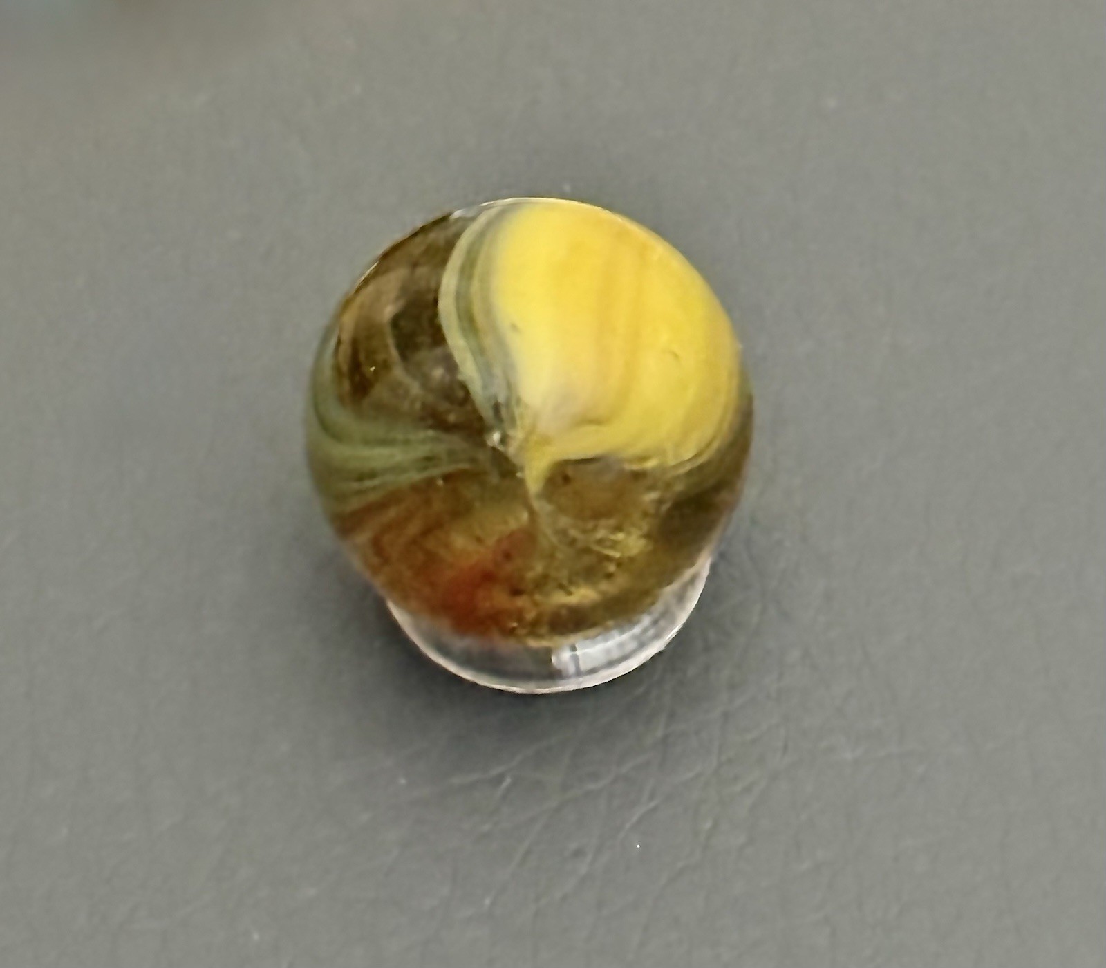 RARE 40’s NM/M Peltier Rainbo “LEMONADE OXBLOOD” Marble 0.697” UV REACTIVE! OBO