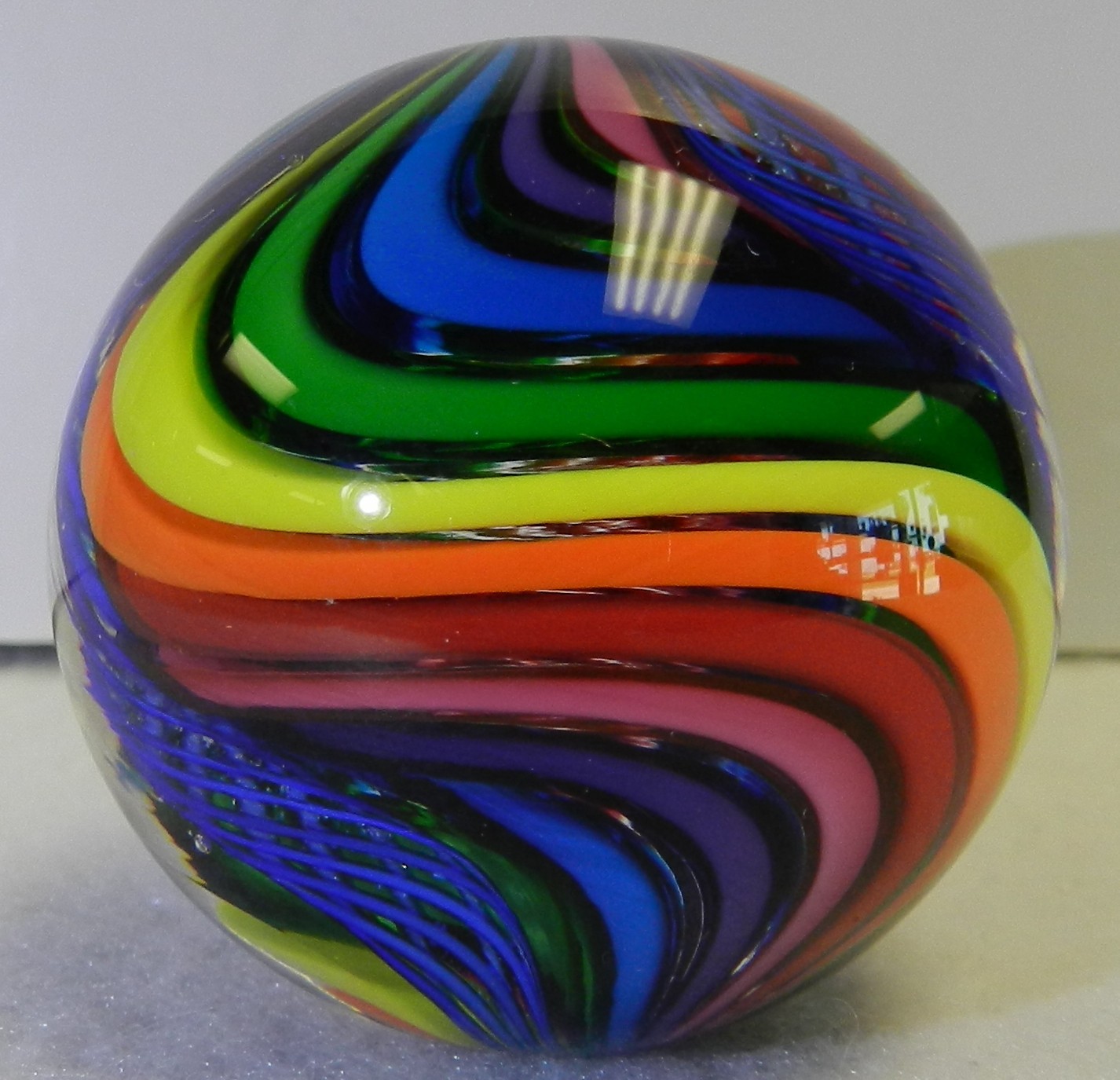 #19461m 1.74 Inches Very Nice Bright Eddie Seese Handmade Contemporary Marble