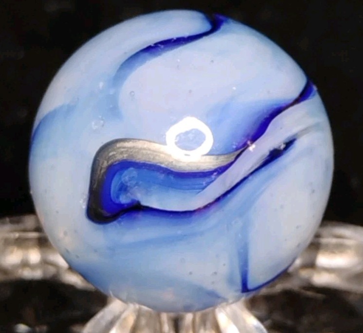 STUNNER Vintage Alley Or Champion “METALLIC” Swirl Marbles .57″ Mint- HTF