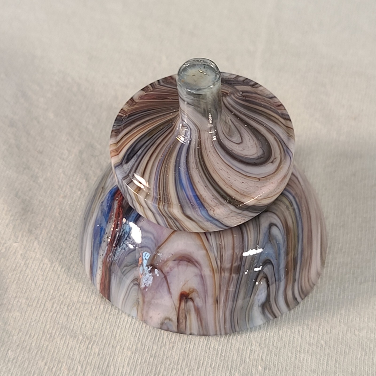 ANDY DAVIS, Glass Art Spinning Top & Base, Jabo Joker Run (?), #360C