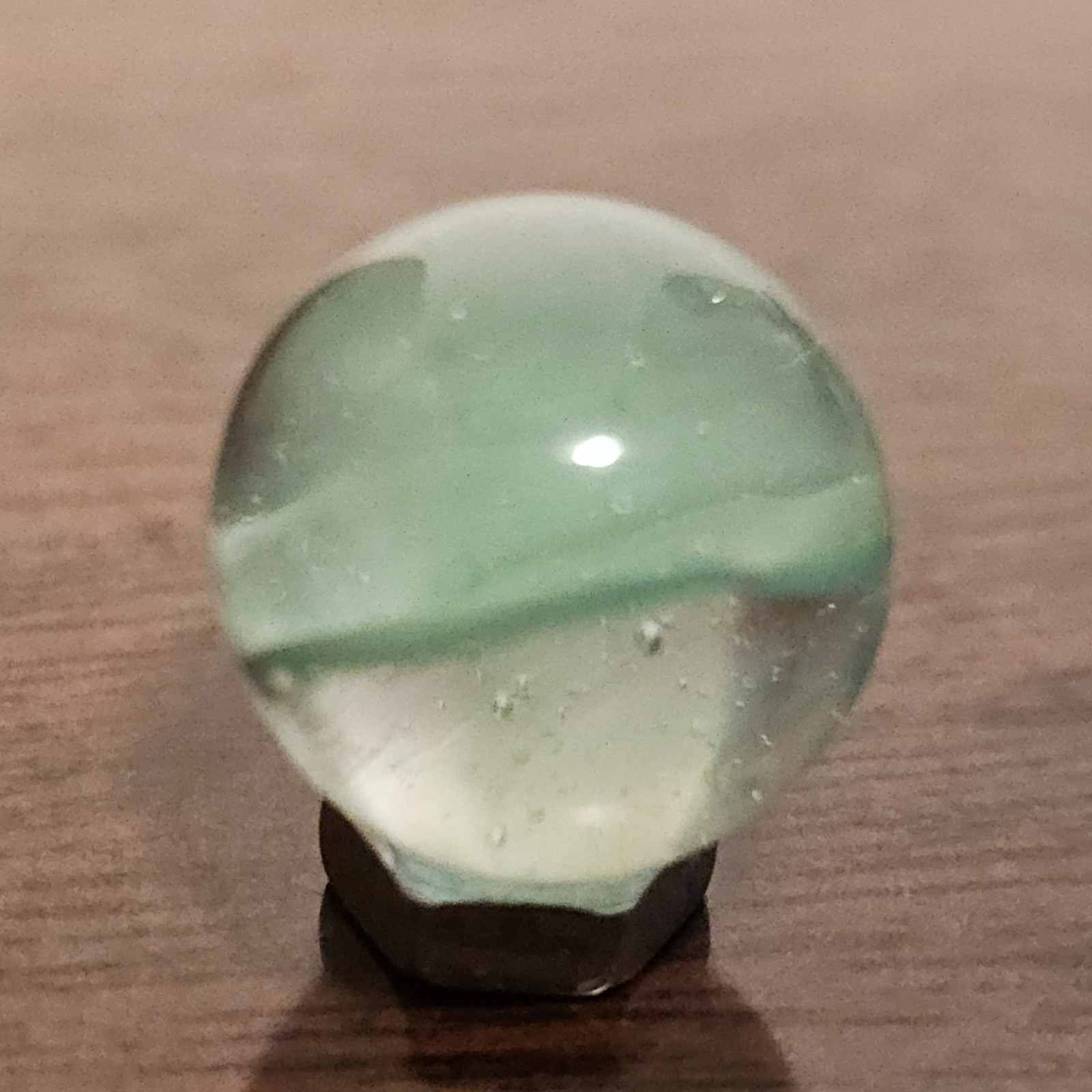 Vintage CE Bogard Light Green Floppy 4-Lobe Cats Eye .593″ Glass Marble
