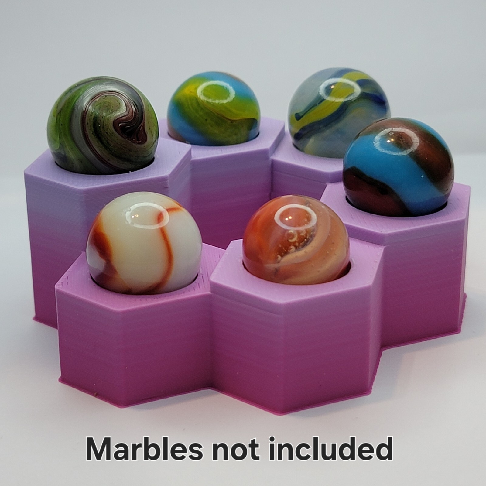 Marble Display and Storage for 5/8″ to .72″ Marbles – Holds 10 Marbles Lot #6292