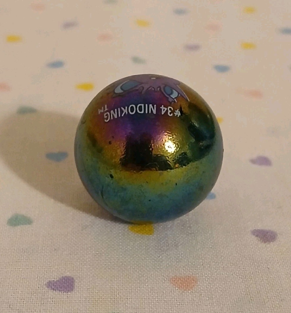 Vintage Pokemon Collectible Marble Metallic Holo Nidoking #34 Toy Biz READ