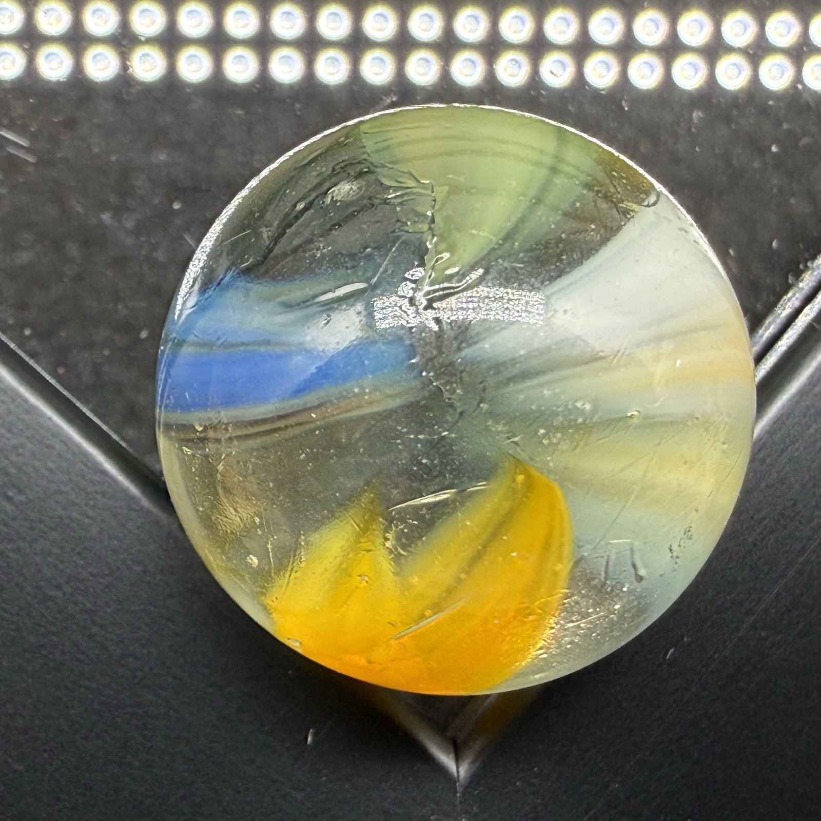 AMAZING Clear Multi Color Caged Cat Eye Shooter .80” NM+ Possibly Vitro