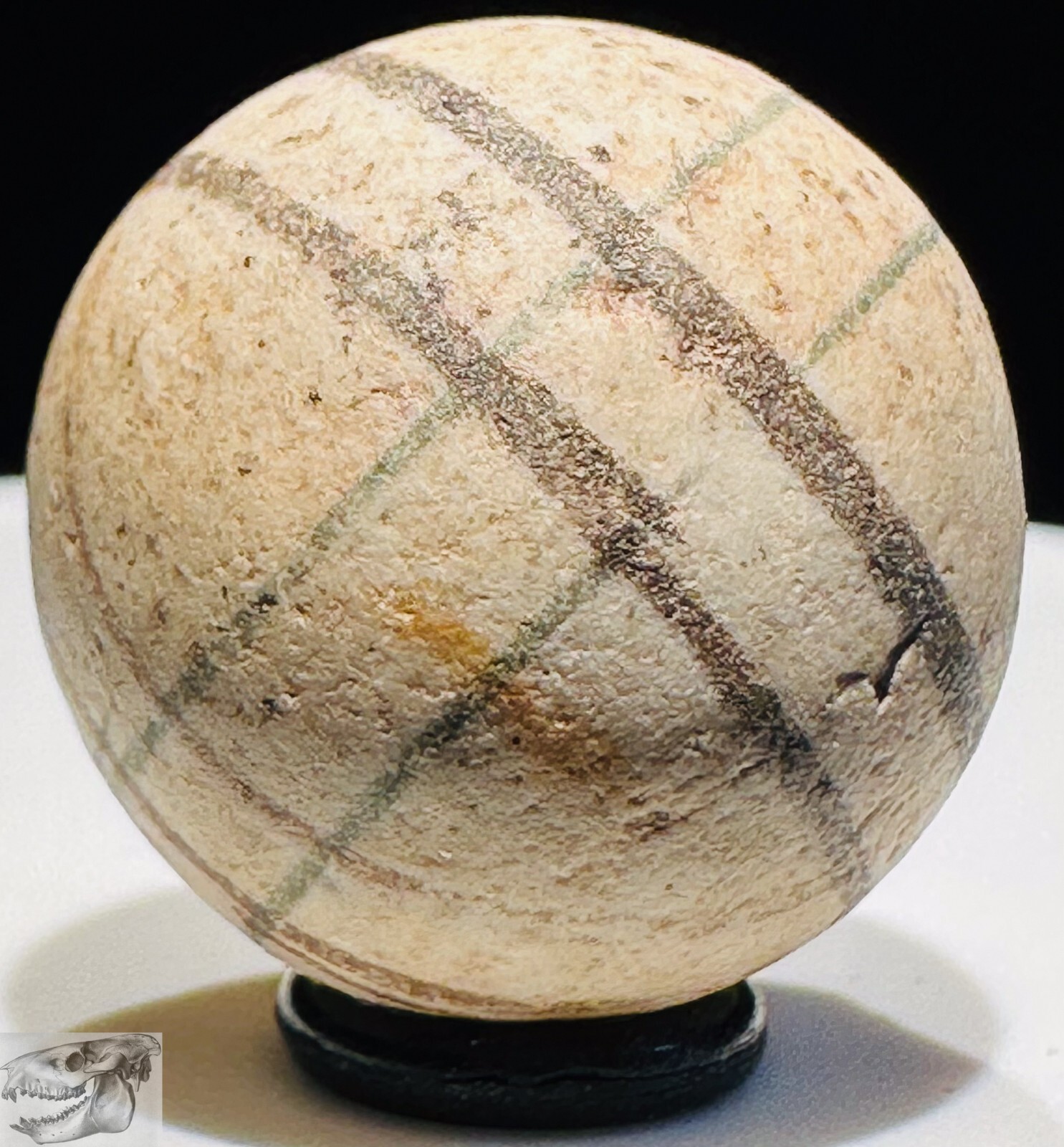Early Lined China Marble, Handmade, 3/4 in, Mint, 1860-1920, Germany S847