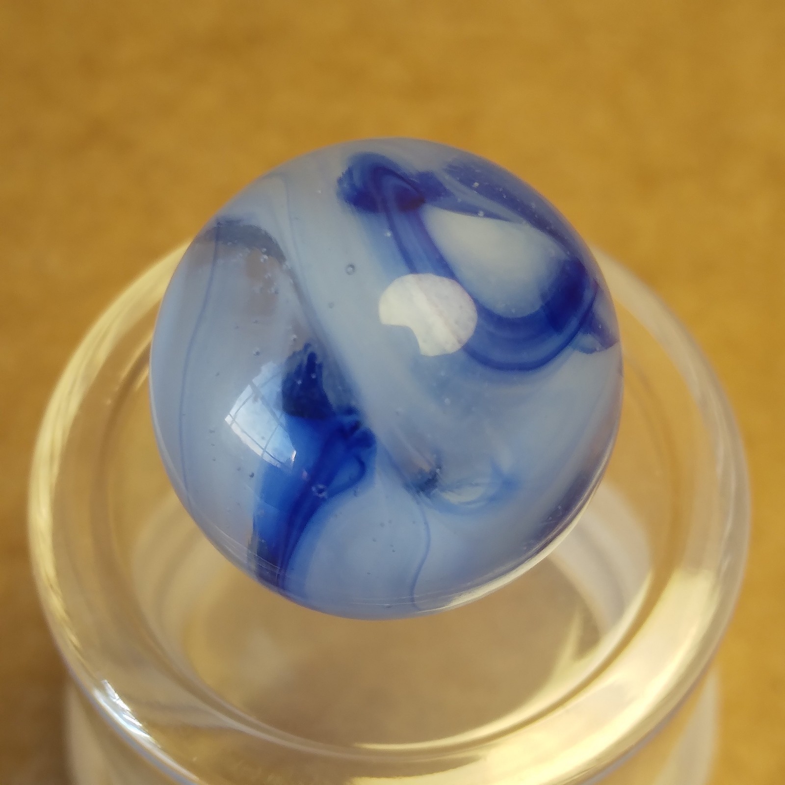 0.62″ Vintage Marble- Blue Inky Swirl- Alley Peltier #a140