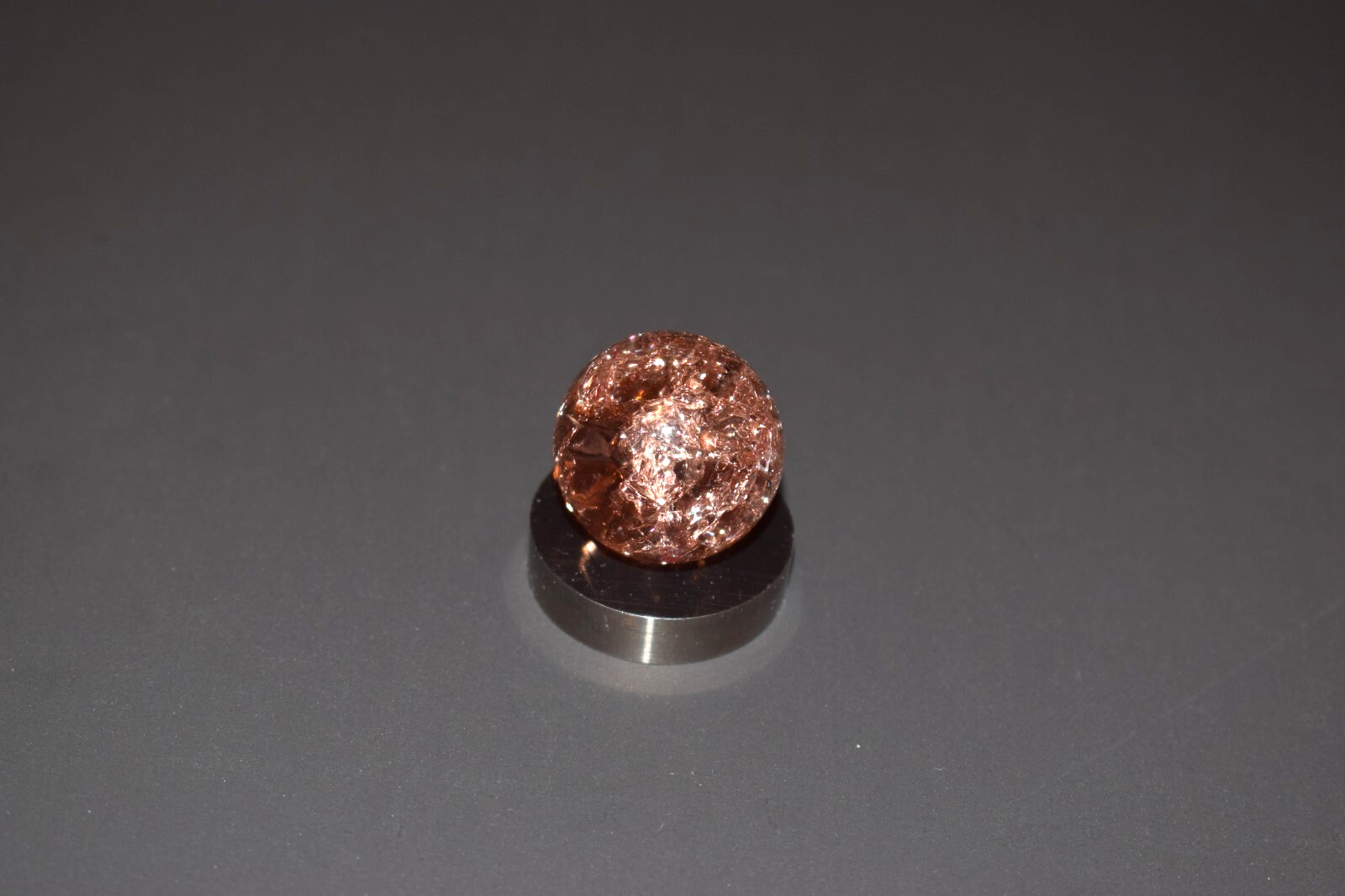 Vitro 🔴Pinkish Colored Jeweled Crackle Glass Toy Marble, Shooter Size .875″=7/8
