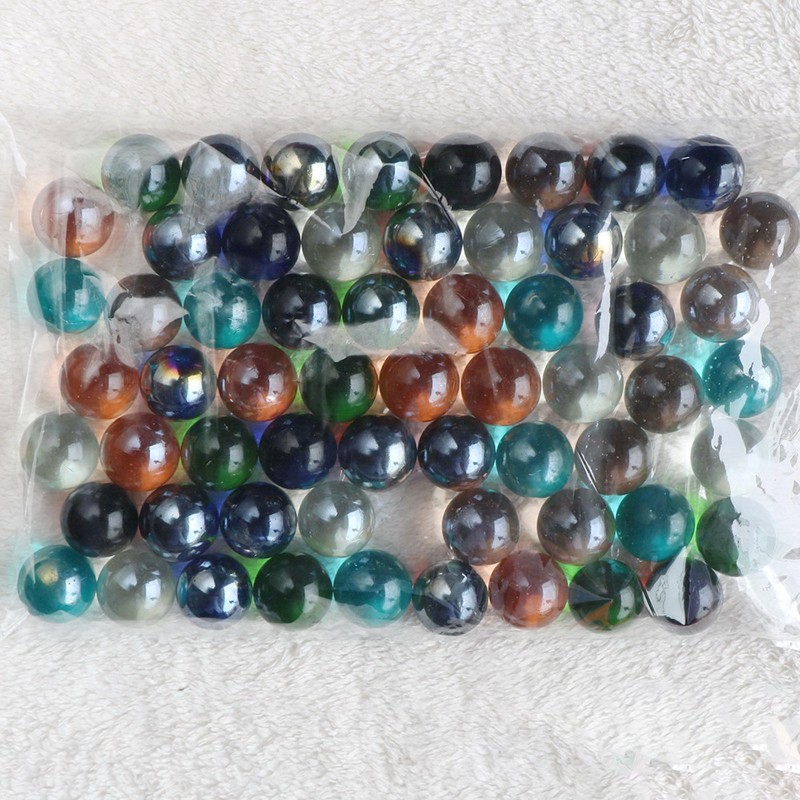 60 Pcs 22mm Glass Marbles Round Beads Vase Fish Tank Decor DIY Kids Toy Game