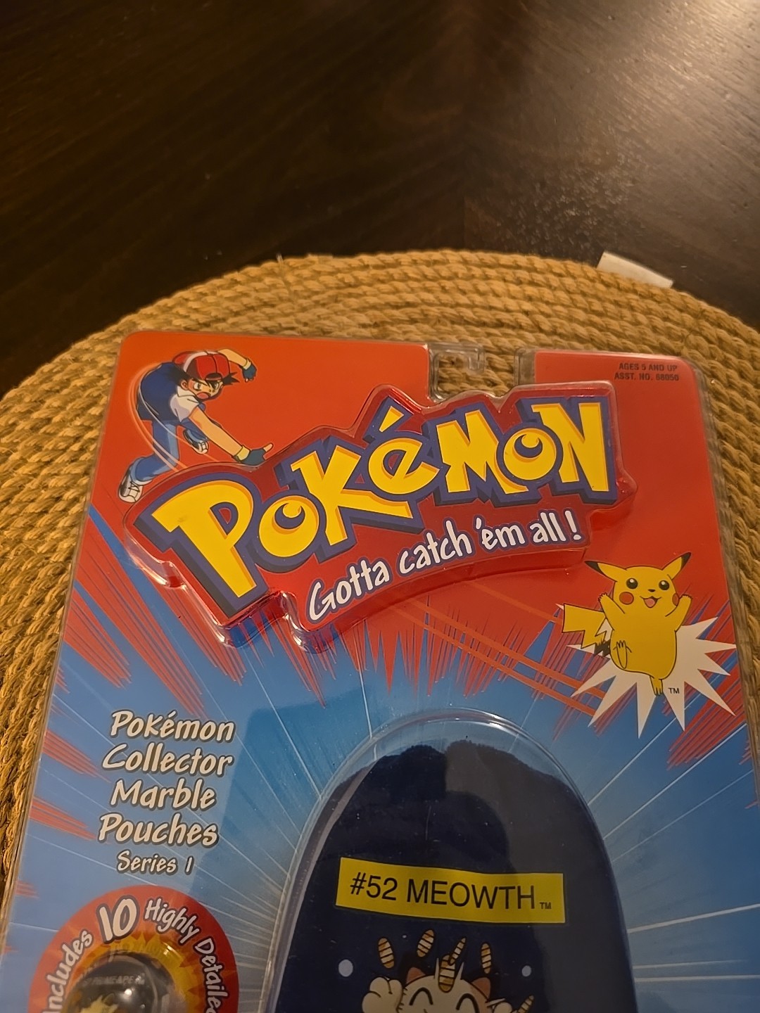 POKEMON #52 MEOWTH BLUE COLLECTOR POUCH Bag W/10 MARBLES SEALED NEW AO4066149