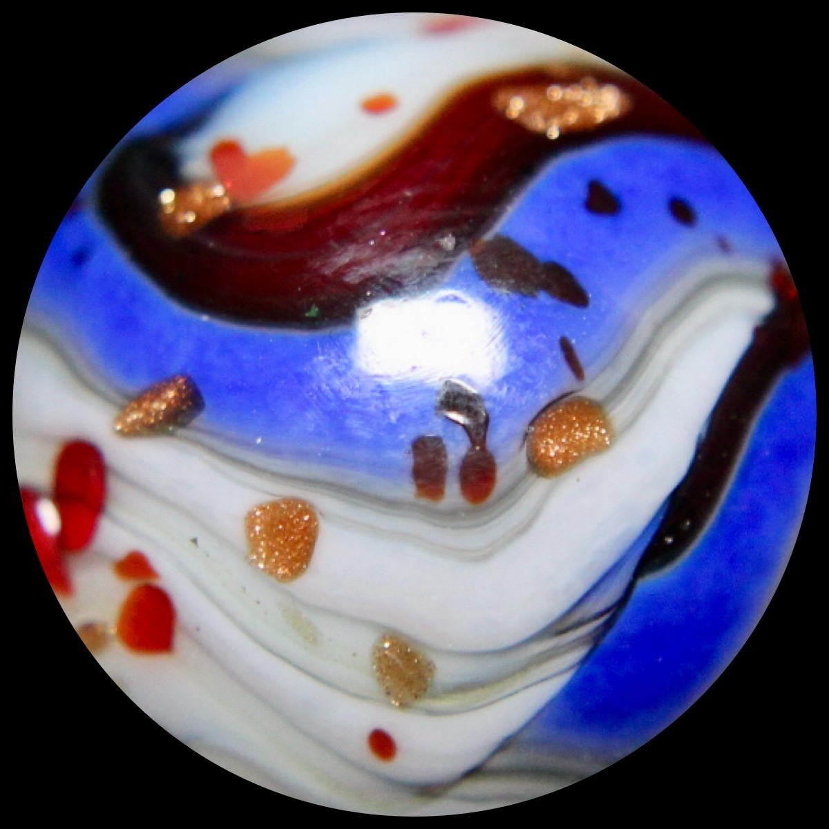 JABO Gold Medal Marble Collector Series: Cobalt Blue Lutz Guinea
