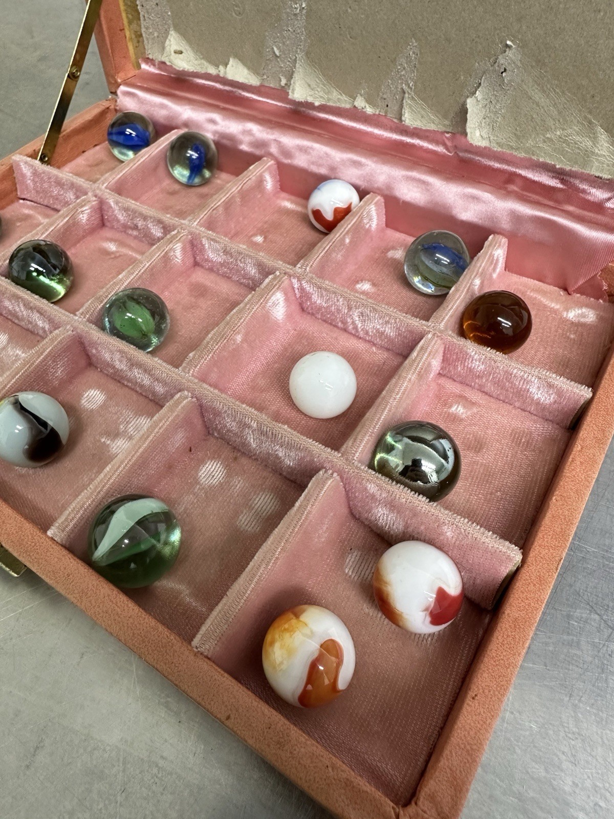 VTG Marble Lot with Case Swirl Cat’s Eye Shooter Mixed Glass Collection