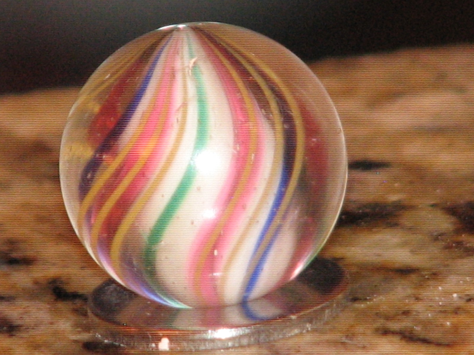 .680 inch dia. Antique German swirl marble