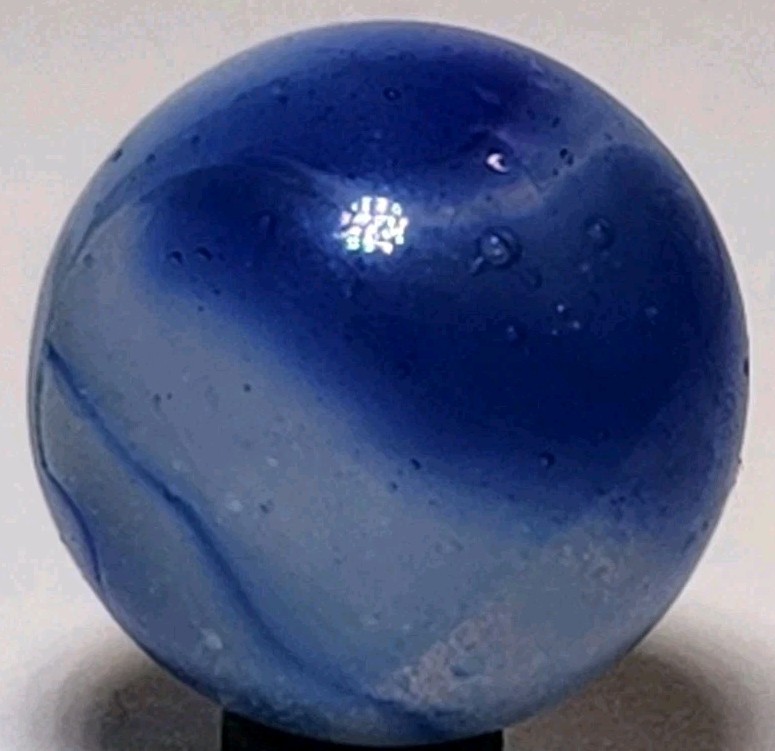 PELTIER GLASS CO. “INKY” ‘Rainbo’ .61″ Vintage Marble