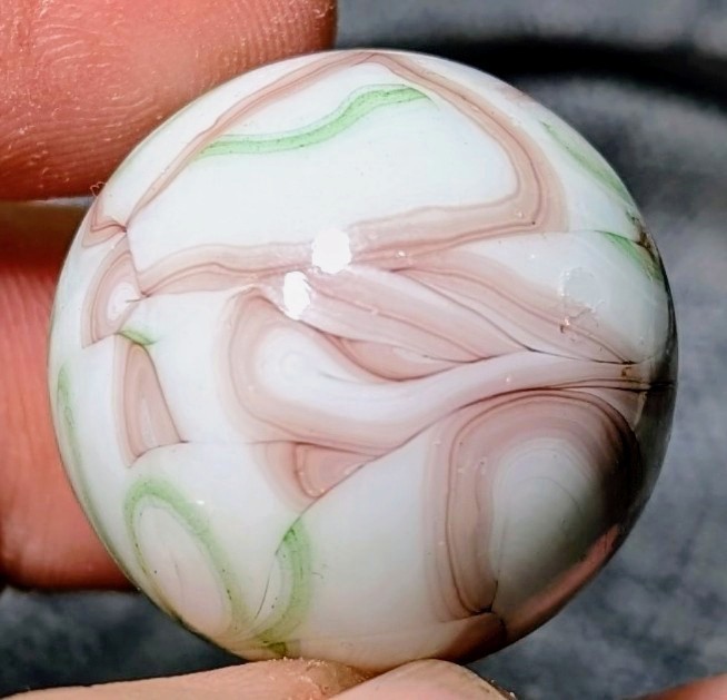 1 & 1/16″+ Massive Busy Veiligglas Opaque Swirl 1950s/1960s Vintage Marbles MM