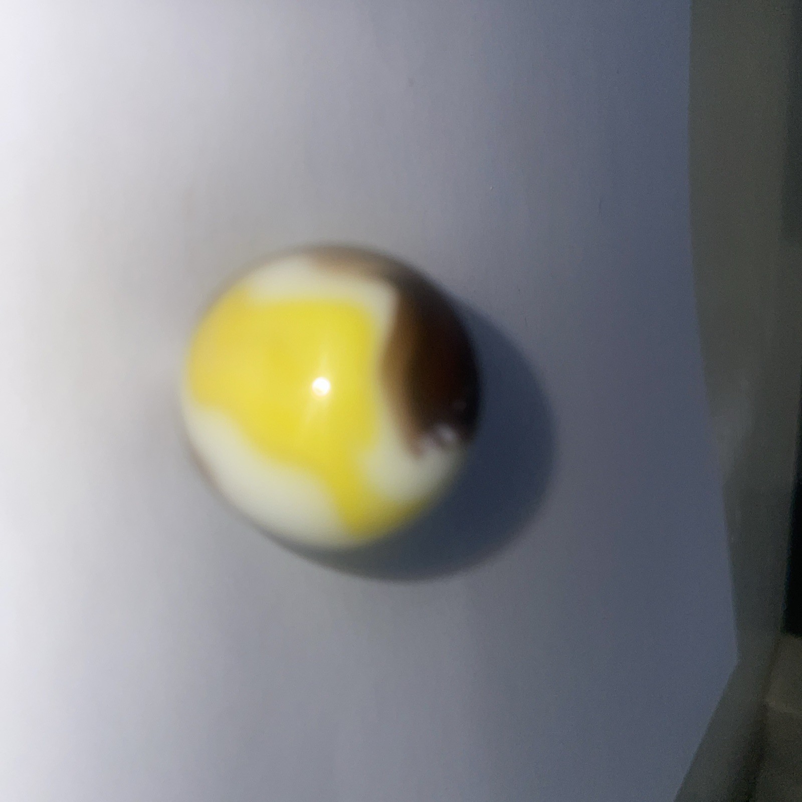 Vintage Peltier Glass Bold BUMBLE BEE White Base Variant Shooter Marble