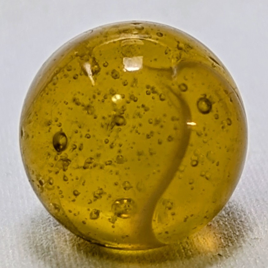 Peltier Glass Company Amber Slag Marble 5/8 Mint