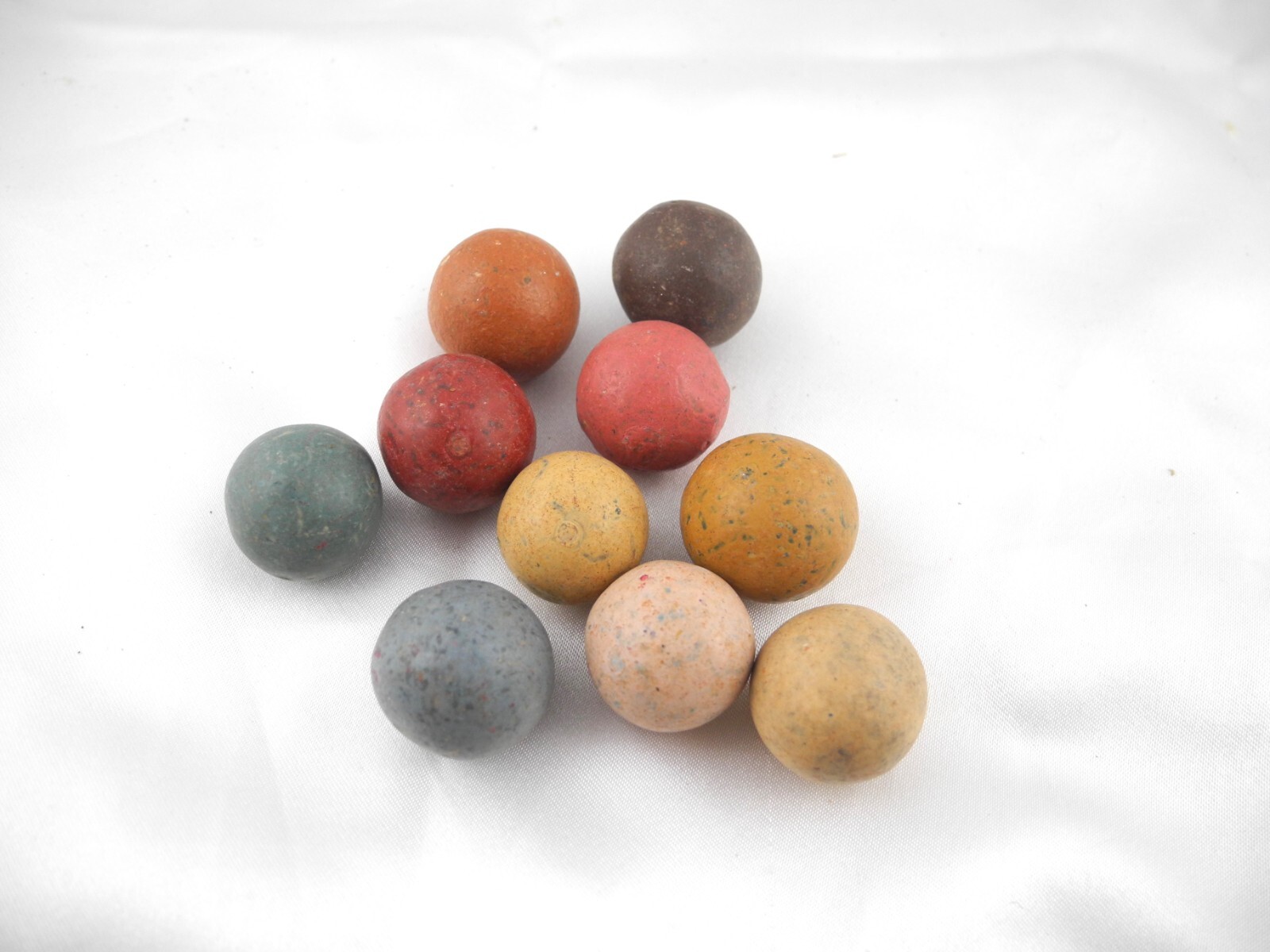 10 Colorful Clay marbles