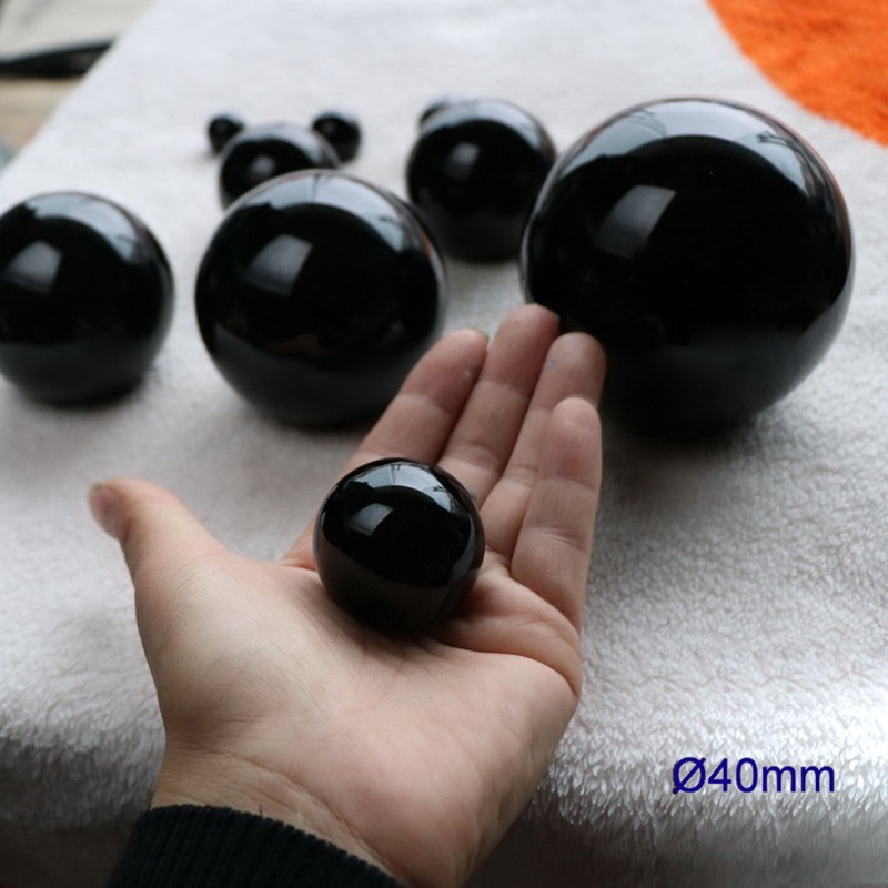 1mm-100mm Pure Black Crystal Glass Ball Beads Marble Craft Ornament Doll Eyeball