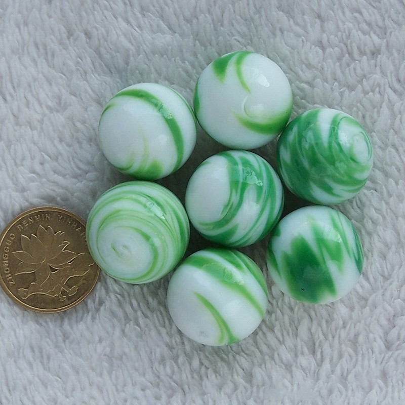 18mm Glass Marbles Green Glass Ball Beads Vase Fish Tank Decor Kids Toy Game