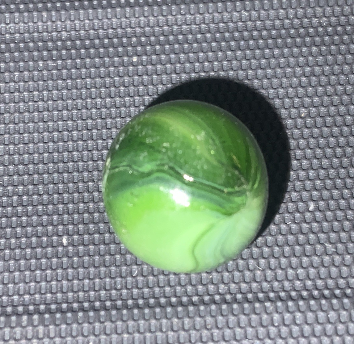 2 Vintage Green Swirl Marbles