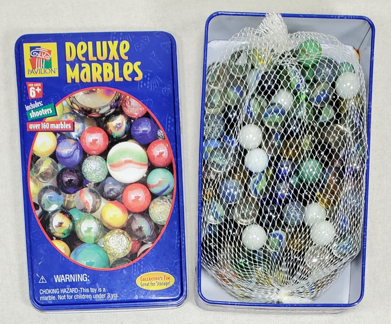 Pavillion Deluxe Marbles 160 includes Shooters In Collector’s Tin