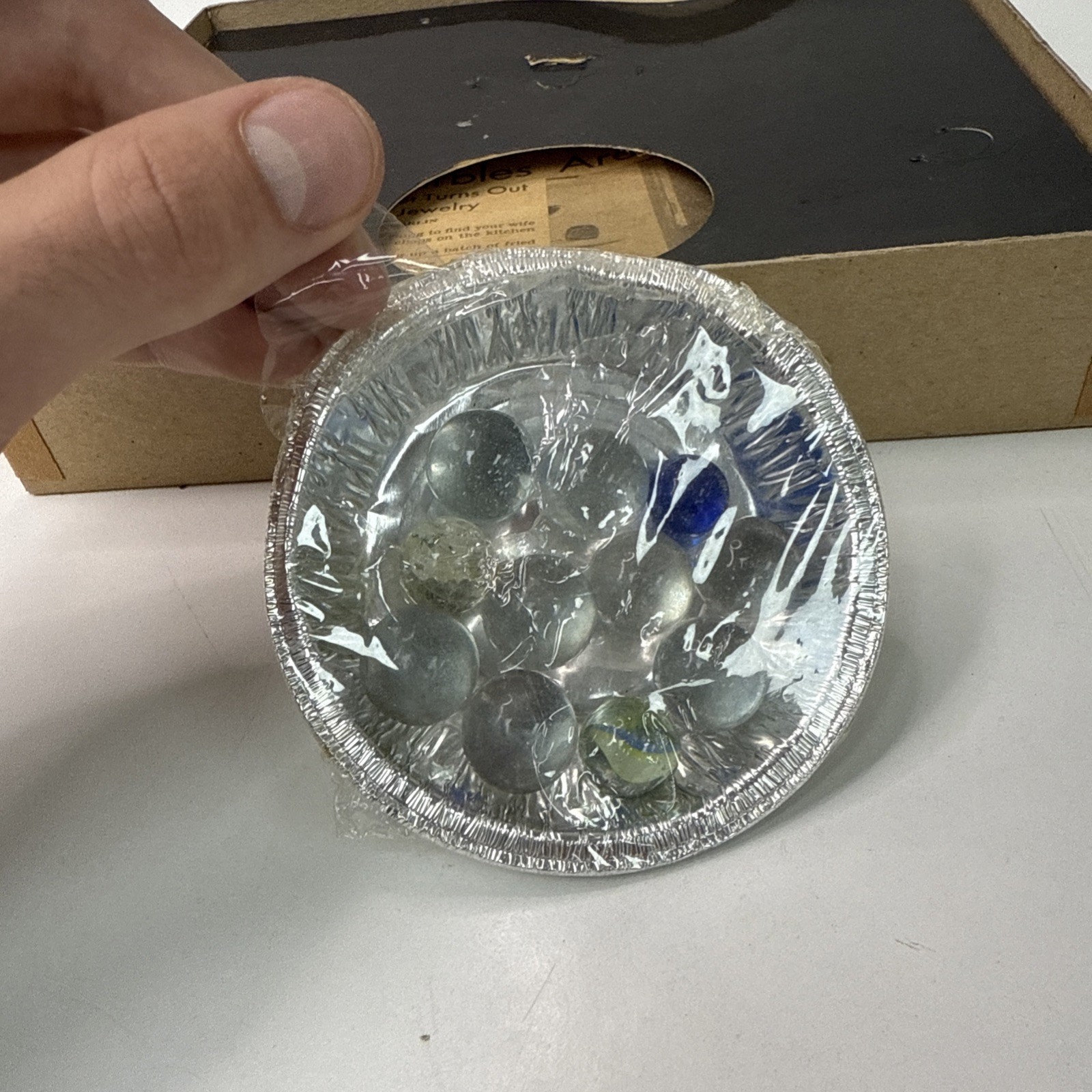H. Davis Toy Corp. Fried Marbles No. 350 Jewelry Making Glass Marbles 1963
