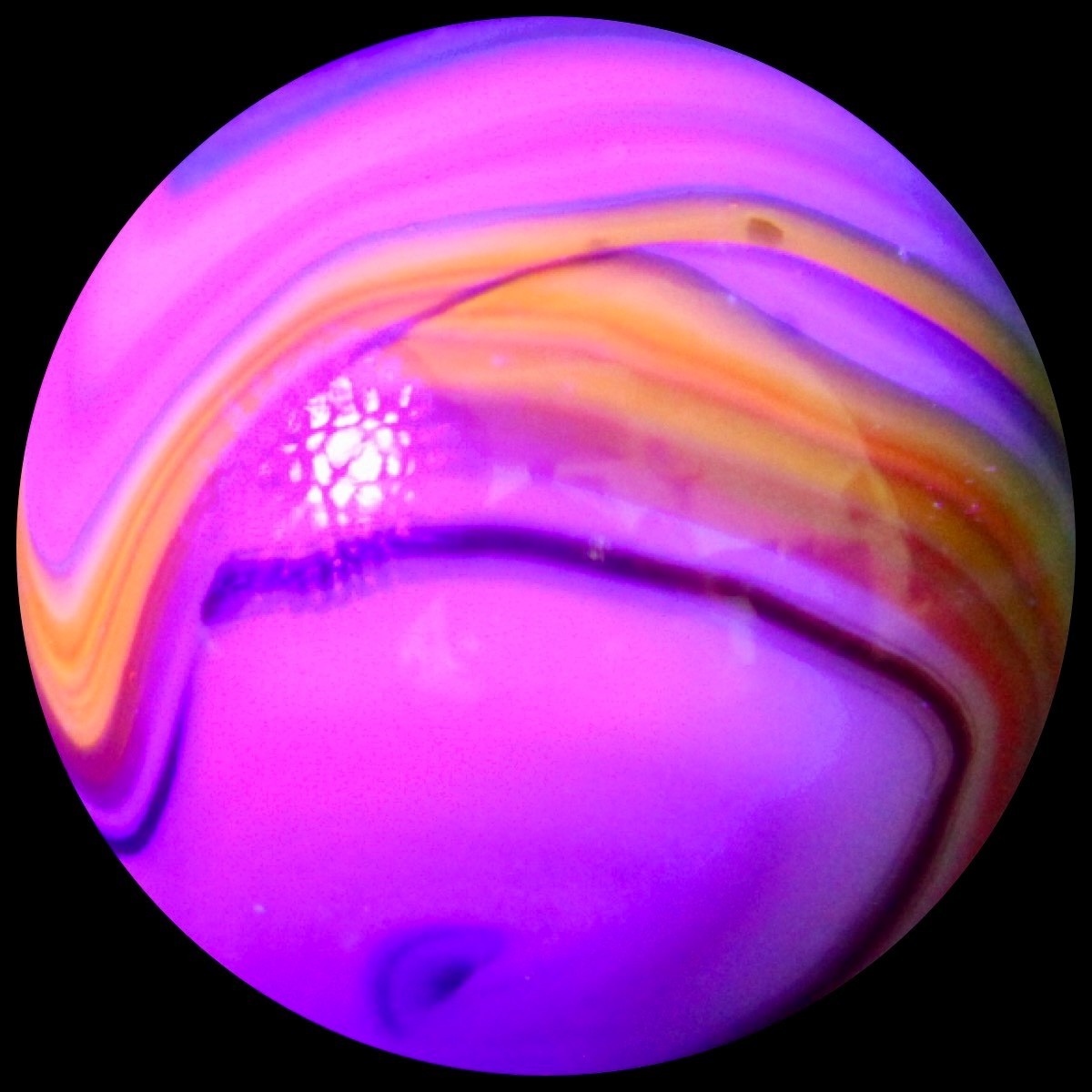 DAS Equinox Marble Collector Series: Radioactive “Pretty in Pink” Rainbow 0.722″