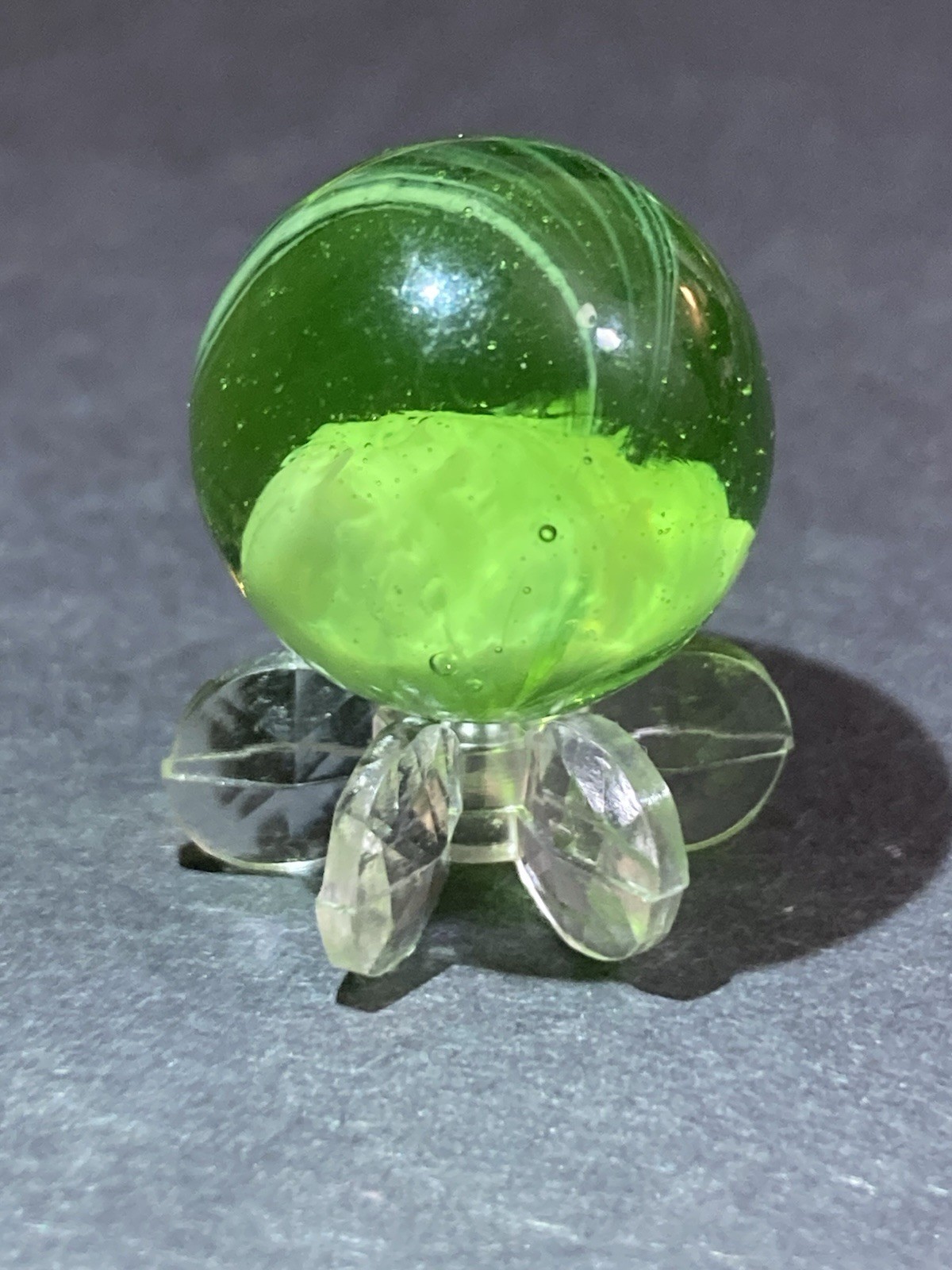 Collectible Marble UV Uranium STUNNING Must Have Green Swirls .66″