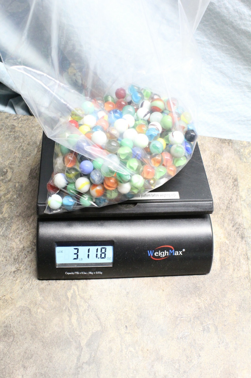 VINTAGE LOT OF MIXED MARBLES ALMOST 4 POUNDS! 119E