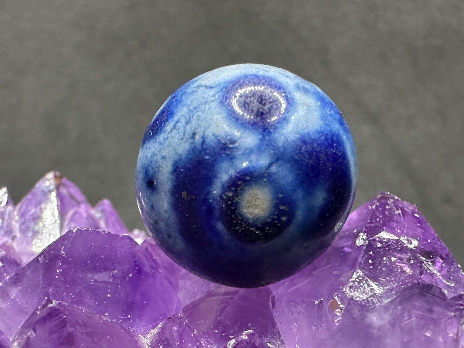 Classic Antique Vintage Handmade Clay Bennington Marble – Bold Blue – .65″ Nice!