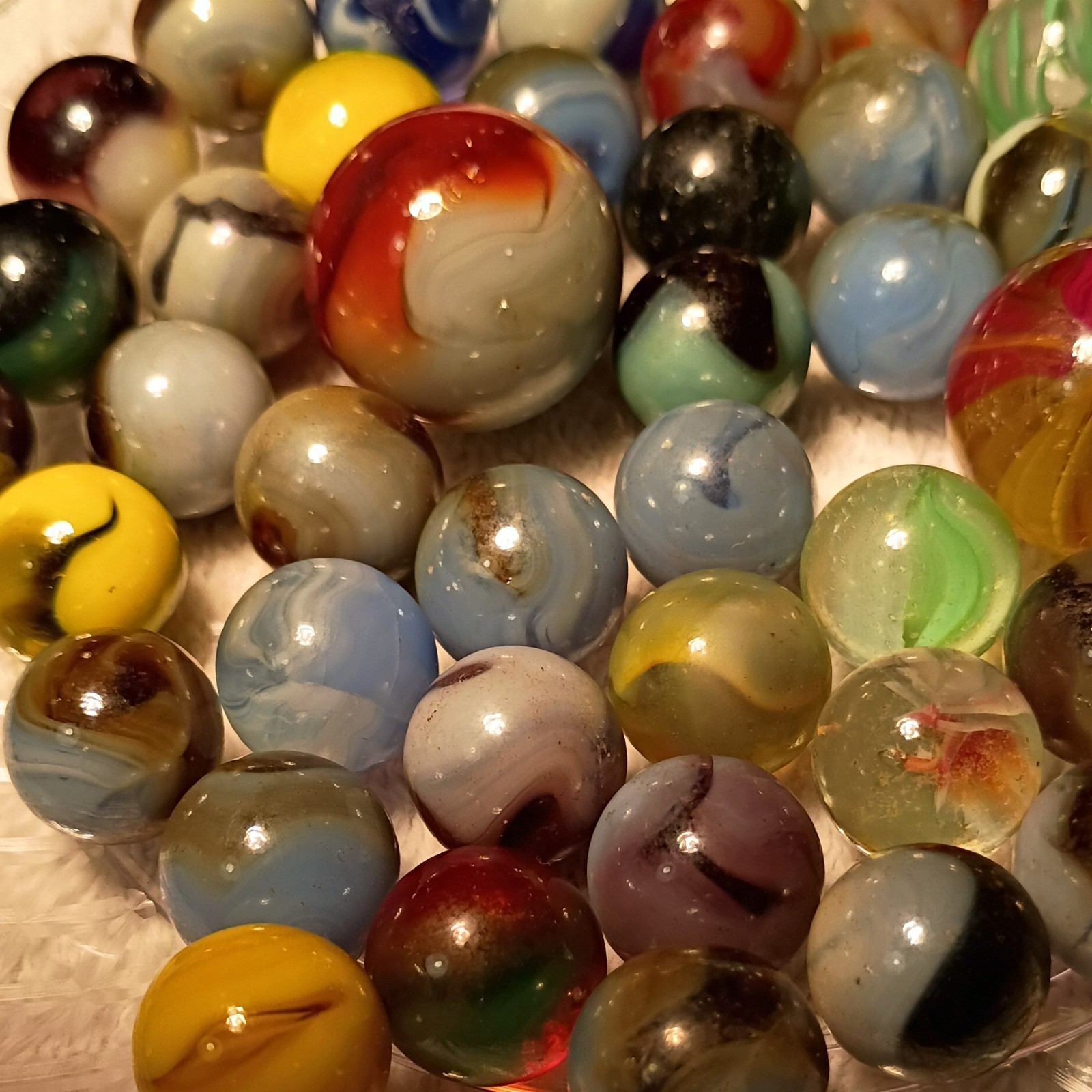 Handmade,Germain, machine,Akro, Vitro Vintage Lot of 50+ MARBLES!! rare! L🤪🤪K!