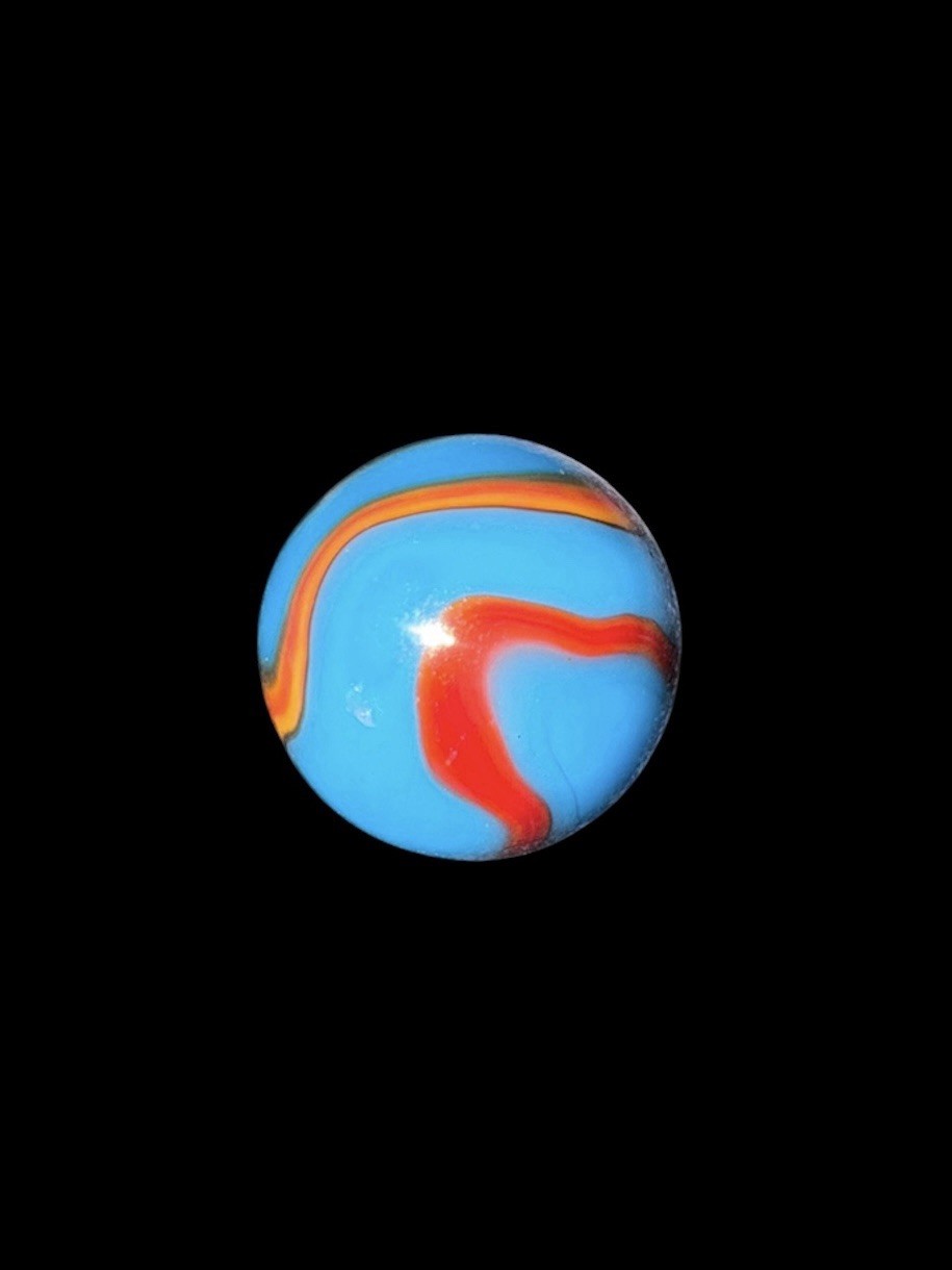 Vintage Peltier NLR Superboy Marble Shooter 7/8″ National Line Rainbo Rare Size