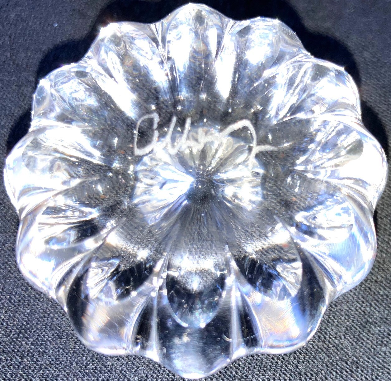 JAMES ALLOWAY Art GLASS MARBLE + STAND 2.87″ Huge DICHROIC RAINBOW VORTEX Signed