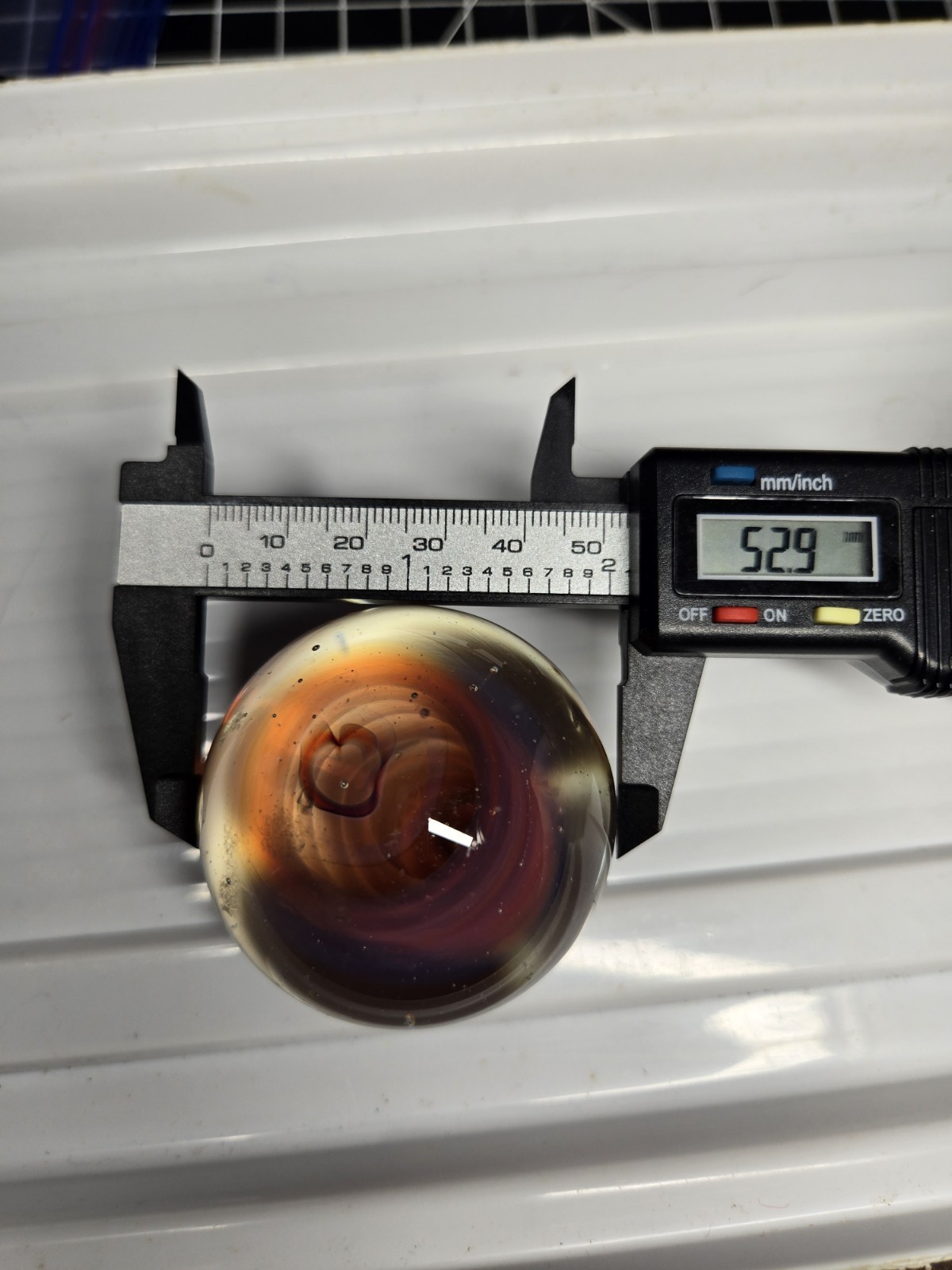 large vintage handmade marble shooter galaxy swirl hand blown glass paperweight