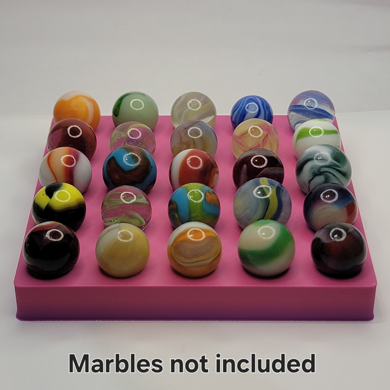 Marble Display and Storage for 5/8″ to .72″ Marbles – Holds 25 Marbles Lot #6427