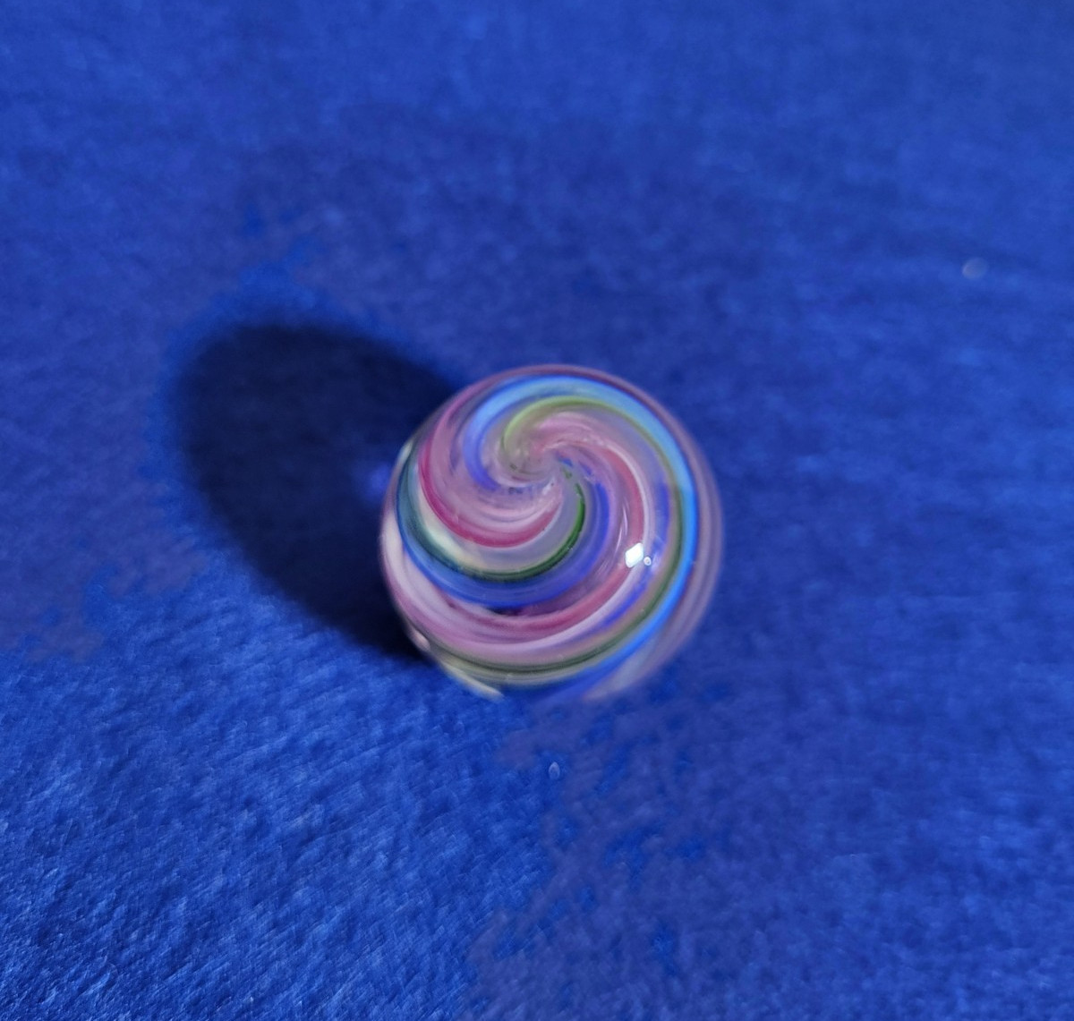 Jody Fine Handmade Glass Marble Signed Swirl Pink Blue Green