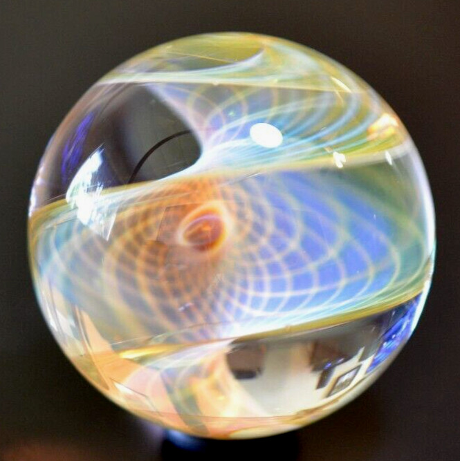 COHESION GLASS MARBLE/1.852″-TRANSPARENT CORKSCREW-MAGENTA,PINK,TURQ.,ORANGE +