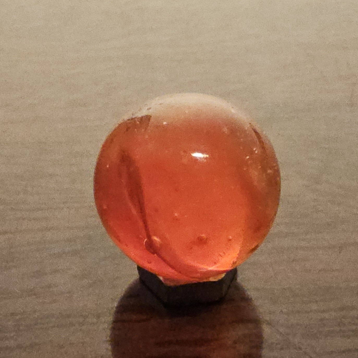 Vintage C.E. Bogard & Sons Orange 4 Lobe Cats Eye. 625 Marble Bubbles