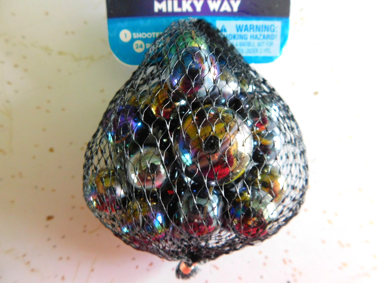 Mega Marble MILKY WAY MARBLE NET 24 Player Marbles & 1 Shooter Marble